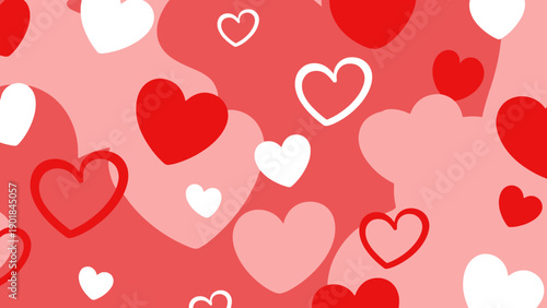Seamless Heart Pattern Background - Red Pink White Love Valentine's Day
