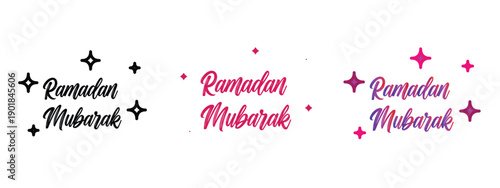 Ramadan Mubarak with one editable icon, one silhouette and one colored icon 