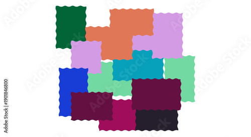 Vibrant colorful fabric swatches in various shades and textures