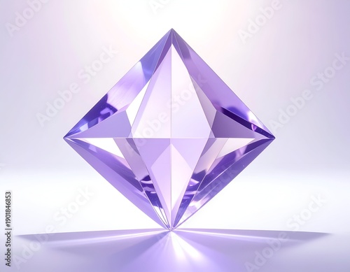 Geometric jewel with facets, rendered in soft, ethereal lighting