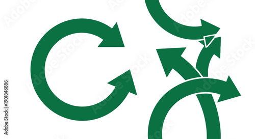 green arrow isolated on white