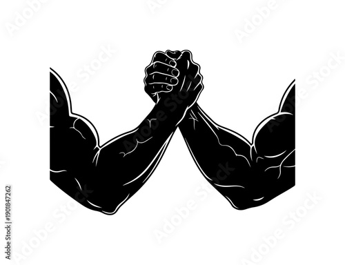 Arm Wrestling Clash Vector Illustration