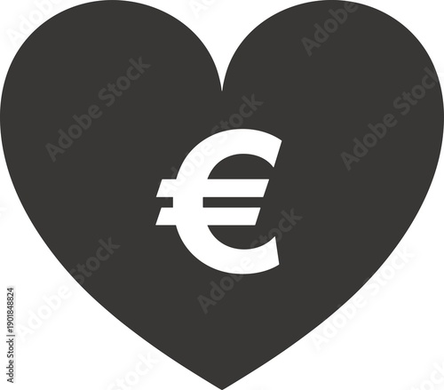 Loving euro currency concept represents money appreciation and favorable exchange rate within financial market with investment