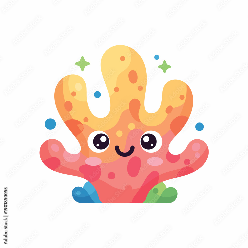 Fototapeta premium Smiling Cartoon Sea Creature