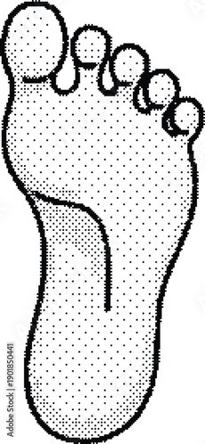 A pixelated black and white illustration of a partial watermelon slice