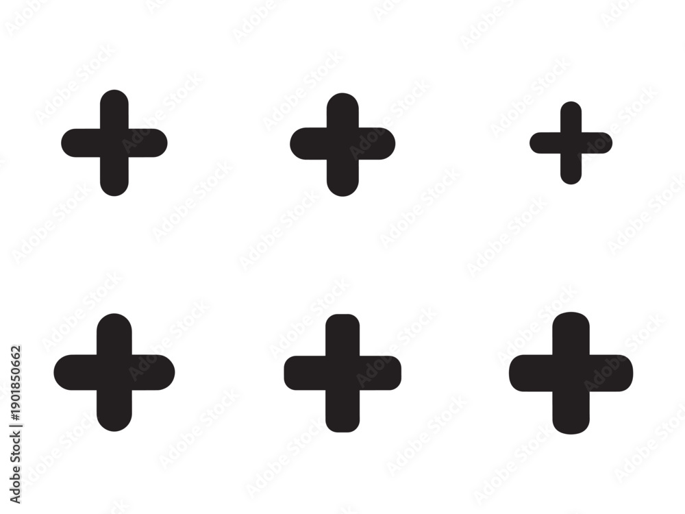 Fototapeta premium Add plus solid icon vector