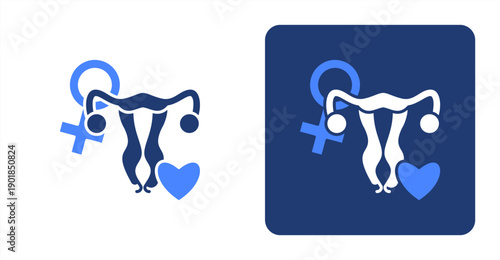 Gynecology icon, with contrast background.