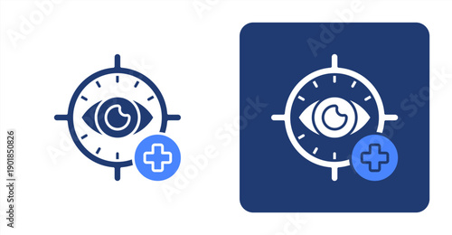 Ophthalmology icon, with contrast background.