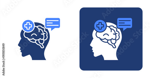 Psychiatry icon, with contrast background.