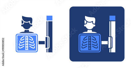 Radiology icon, with contrast background.