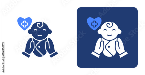 Pediatrics icon, with contrast background.