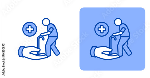 Geriatrics icon, with contrast background.