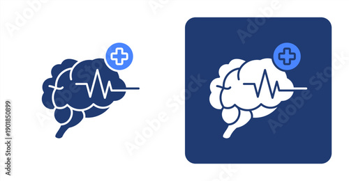 Neurology icon, with contrast background.