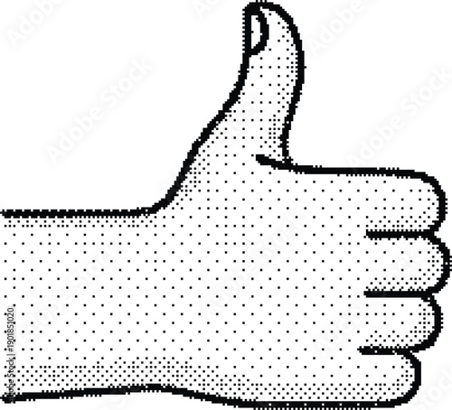 Colorful thumbs up hand icons in a modern playful illustration