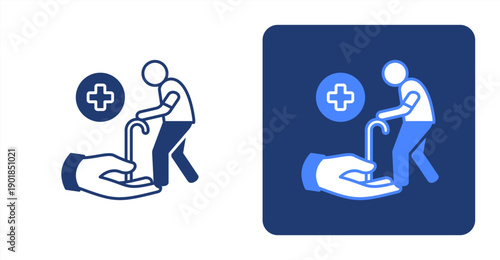 Geriatrics icon, with contrast background.