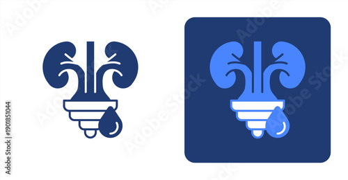 Nephrology icon, with contrast background.