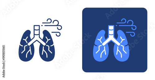 Pulmonology icon, with contrast background.