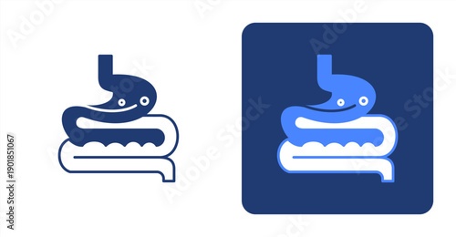 Gastroenterology icon, with contrast background.
