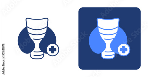 Endocrinology icon, with contrast background.