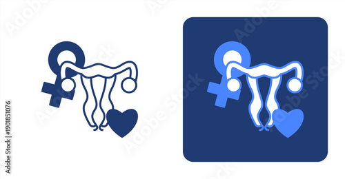 Gynecology icon, with contrast background.