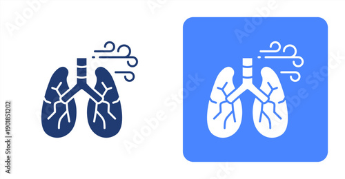 Pulmonology icon, with contrast background.