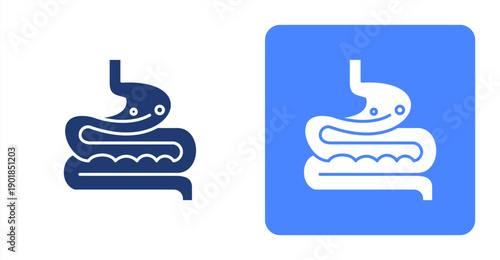 Gastroenterology icon, with contrast background.