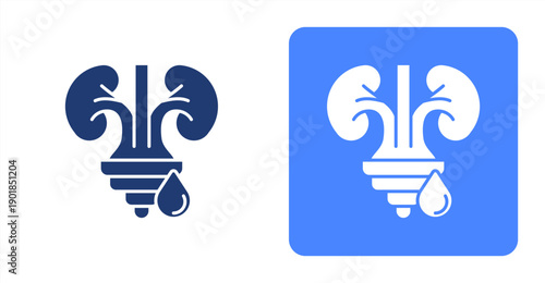 Nephrology icon, with contrast background.