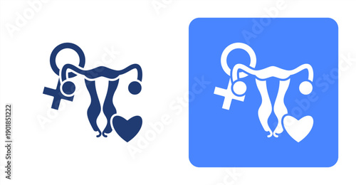 Gynecology icon, with contrast background.