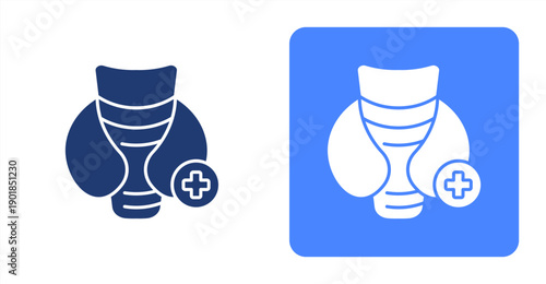 Endocrinology icon, with contrast background.