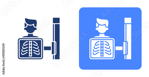 Radiology icon, with contrast background.