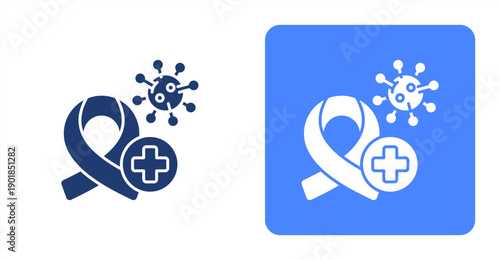 Oncology icon, with contrast background.