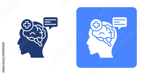 Psychiatry icon, with contrast background.