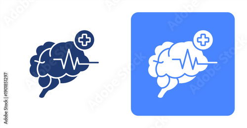 Neurology icon, with contrast background.