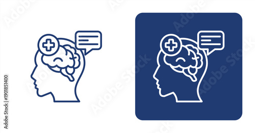 Psychiatry icon, with contrast background.