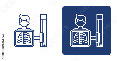 Radiology icon, with contrast background.