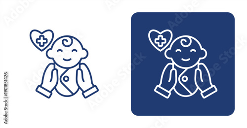 Pediatrics icon, with contrast background.