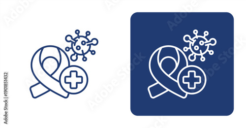 Oncology icon, with contrast background.