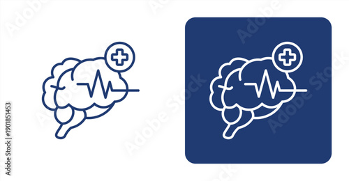 Neurology icon, with contrast background.