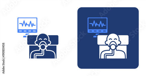 Anesthesiology icon, with contrast background.