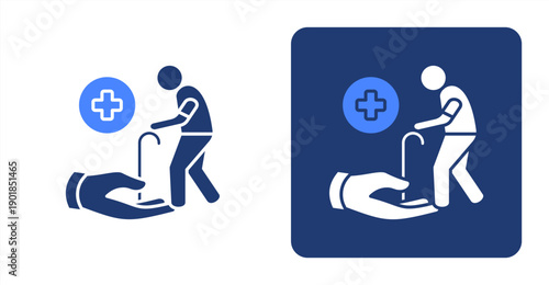 -Geriatrics icon, with contrast background.