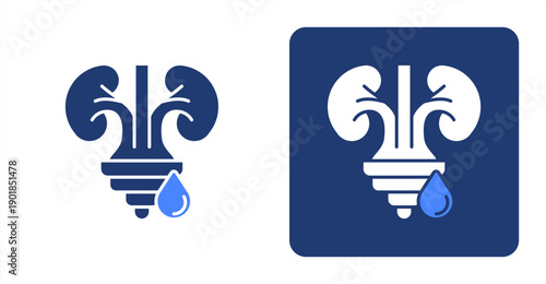 Nephrology icon, with contrast background.
