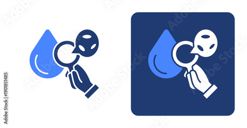 Hematology icon, with contrast background.