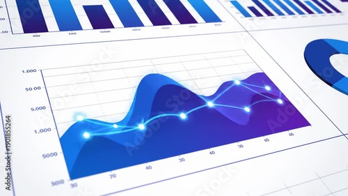 Data visualization infographic with charts graphs and statistical analysis