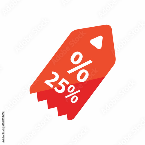 Red Discount Label 25%