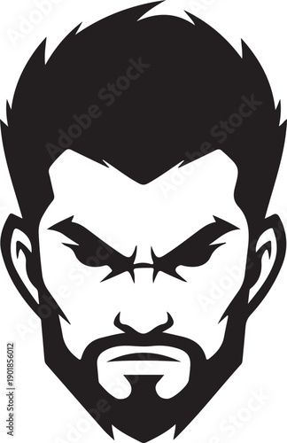 Angry man with a beard and intense eyes looking directly at the viewer