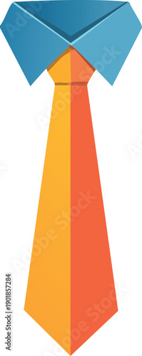 Origami tie icon, geometric folds, modern minimal icon 