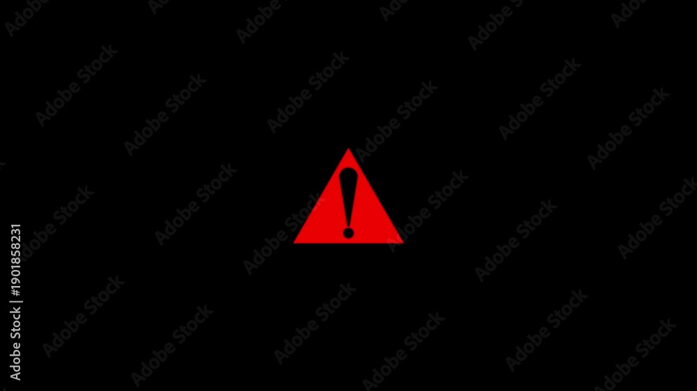 Risk caution message icon animation. Danger error icon. Warning Sign ...