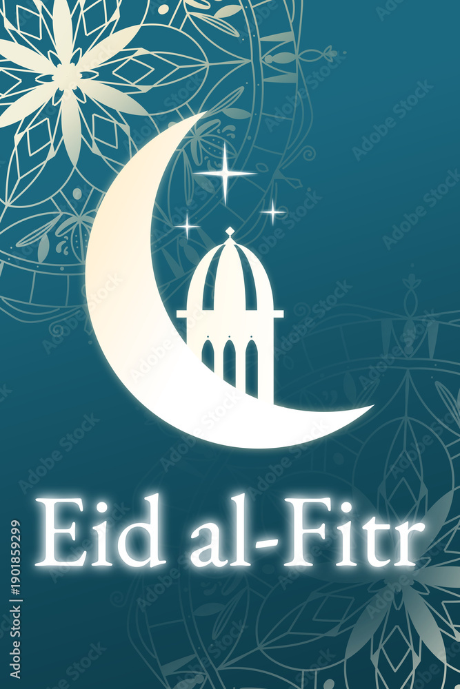Fototapeta premium Celebrating Eid al-Fitr during Ramadan with cultural symbols and designs