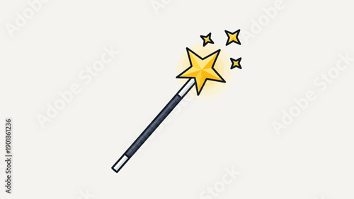 Magical Star Wand with Sparkles - Fantasy and Imagination Concept
