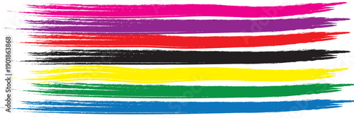 Hand-drawn organic rectangular frame. Abstract fluid paint shapes in the form of strokes. Colorful brush effect on a white background. Vector illustration isolated on a white background.